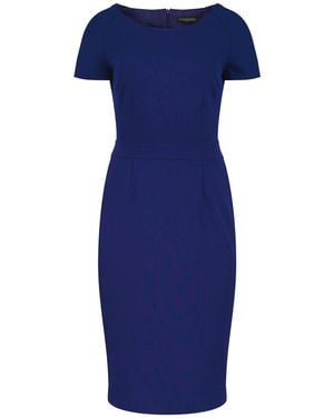 Conquista Fitted Electric Cap Sleeve Dress Punto - Blue