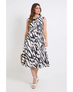 Wallis Summer Cotton Palm Shirt Dress - White