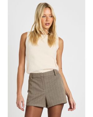 Boohoo Herringbone Mini Short - Brown