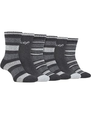 Jeep Ladies 6 Pack Walking Boot Socks - Grey