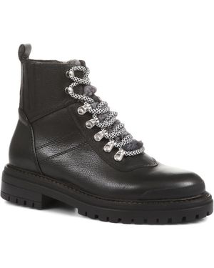 Jones Bootmaker Susanna Leather Hiker Boots - Black