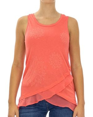 Desigual Wide Round Neck Tank Top 73T2Ex1 - Pink