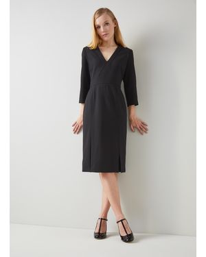 LK Bennett Viscose Crepe Shift Dress - Black