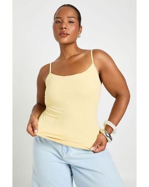 Boohoo Plus Second Skin Strappy Square Neck Vest Top - Blue
