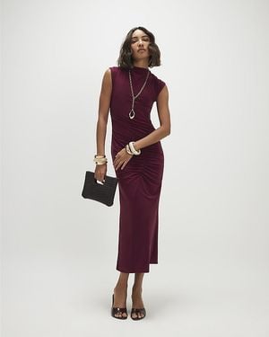 River Island Maxi Dress Sleeveless Ruched - Red