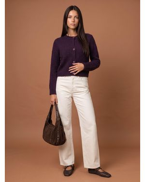 Urban Bliss Wool Blend Cropped Cardigan - Brown