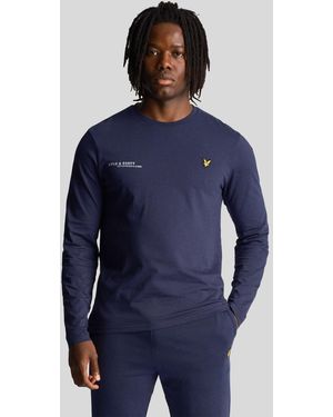 Lyle & Scott And Plain Long Sleeve T-Shirt Co-Ordinates Print - Blue