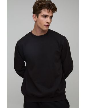BoohooMAN Basic Regular Fit Crew Neck Sweatshirt - Black
