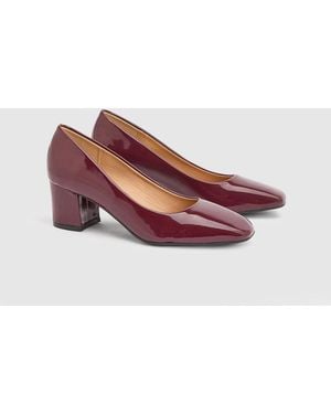 Good for the Sole Bonita Faux Patent Leather Medium Block Heel Court Shoes - Pink