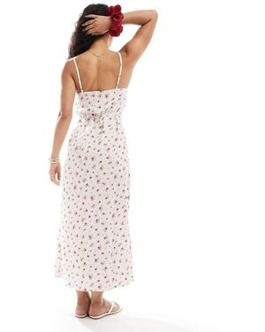 Miss Selfridge Strappy Scoop Neck Maxi Slip Dress - White