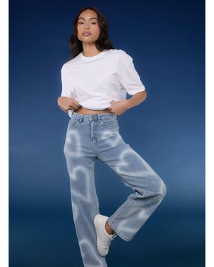 Pink Vanilla Spray Heart Detail Jeans - Blue
