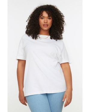 Trendyol Cool Comfort Plus Size T-Shirt - Wit