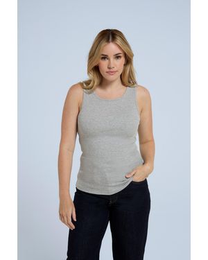 Mountain Warehouse Ribbed Tank Lightweight Breathable Soft Casual Summer Ladies Vest Top Cotton - White