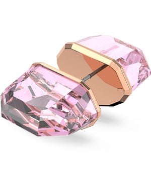 Swarovski 'Lucent' Plated Metal Stud Earrings - Pink