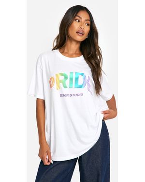 Boohoo Pride Disco Cherry Oversized T Shirt - White