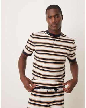 ASOS Stripe Knitted T-Shirt Co-Ord - Multicolour