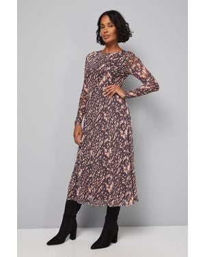 Wallis Animal Mesh Midaxi Dress - Black