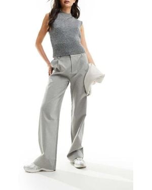 In The Style X Perrie Sian Wide Leg Tailored Trousers - Grey