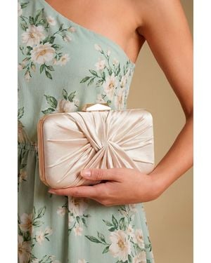 Oasis Beaut Satin Twist Clutch Bag - Green