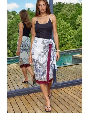 Hiccup Satin Wrap Skirt - Green