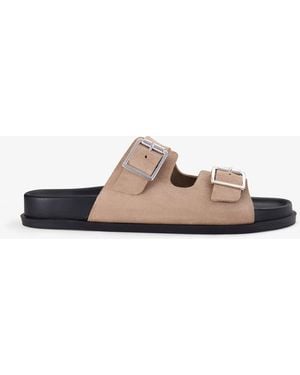 Clarks Zarlea Buckle Sand Suede Sandals - Brown