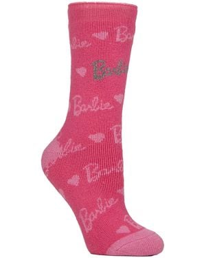 Heat Holders Ladies Thermal Barbie Patterned Socks For Winter - Pink