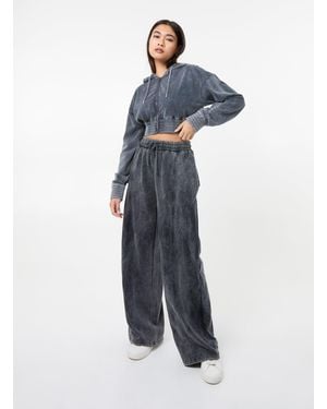 Pink Vanilla Wash Wide Leg Trousers - Blue