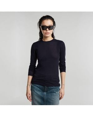 G-Star Ribbed Shoulder Panels Slim Top - Blue