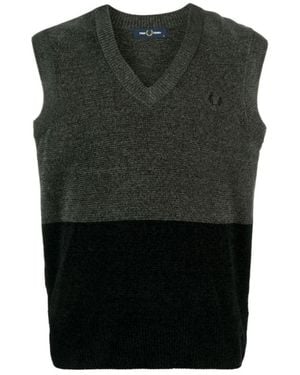 Fred Perry Field Colour Block Chenille Tank Top Vest - Green