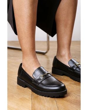 Where's That From Wheres Aadhya Chunky Snaffle Trim Detail Loafers - Black