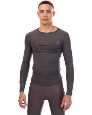 Skins Series-2 Lange Mouw Top In Charcoal - Grijs