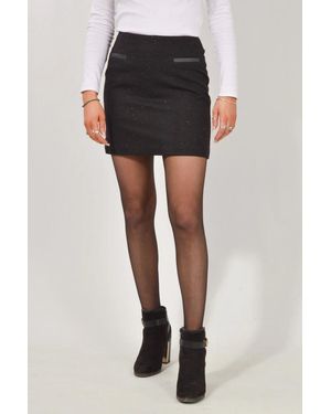 Oasis Tweed Mini Skirt - Black