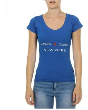 Andrew Charles by Andy Hilfiger T-Shirt Short Sleeves V-Neck Tapiwa - Blue