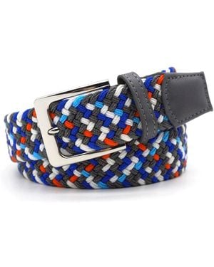 Woodland Leathers Woven Stretchy Belt - Blue