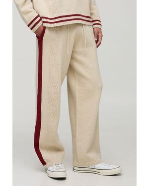 BoohooMAN Relaxed Knitted Jogger - Natural