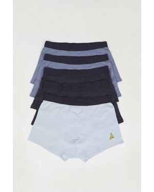 Brave Soul Pack Of 5 Boxers With Embroidery Detail - Blue