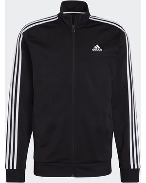 adidas Essentials Warm-Up 3-Stripes Track Jacket - Black