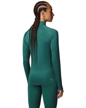 Castore 1/2 Zip Long Sleeve Top Dark Activewear T-Shirts - Green