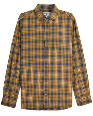 Lambretta Checked Brushed Long-Sleeved Shirt - Green