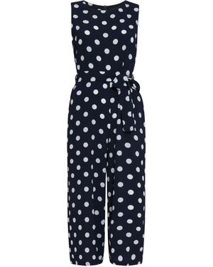 Mela London Polka Dot Culotte Jumpsuit - Blue