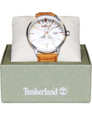 Timberland Analogue Leather Tan Watch - Metallic