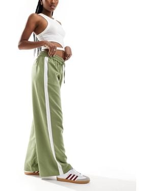 ONLY Pull On Trouser With Contrast Panel - Green