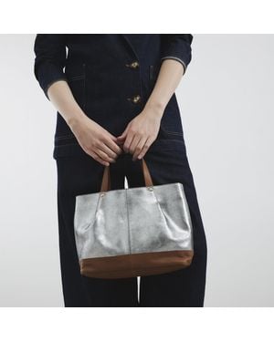 River Island Metallic Leather Shopper Bag - Black