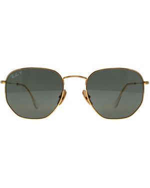 Ray-Ban Square Polished G-15 Polarized Hexagonal Titanium Rb8148 Metal - Brown