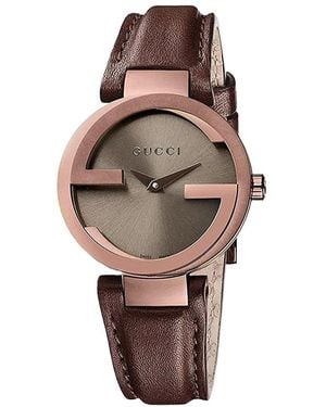 Gucci Interlocking G Small Brown Dial Ladies Watch