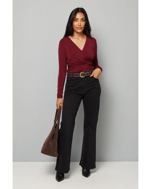 Wallis Petite Jersey Twist Front Top - Red