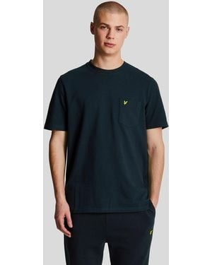 Lyle & Scott Plain Pique Pocket T-Shirt - Blue