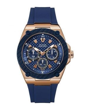 Guess Legacy 45mm Blue Silicone Band Steel Case Quartz Watch W1049g2