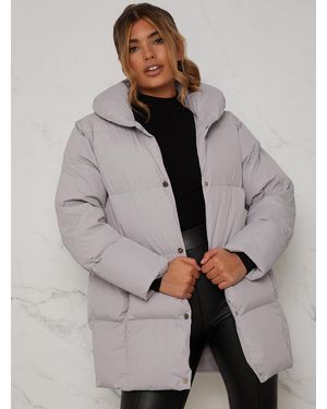 Chi Chi London Padded Puffer Coat - Grey