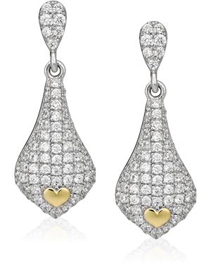 Orphelia 925 Sterling Drop Earrings - White